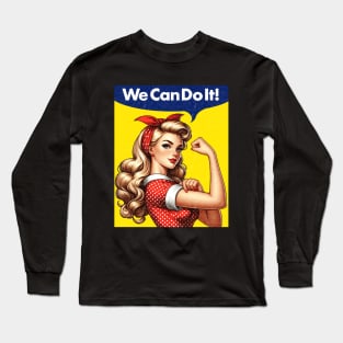 Pin Up Rosie the Riveter Long Sleeve T-Shirt